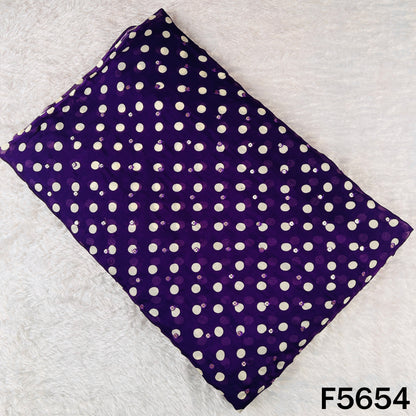 Digital Print Thread Sequins Work Chinnon Chiffon Fabric - F5654