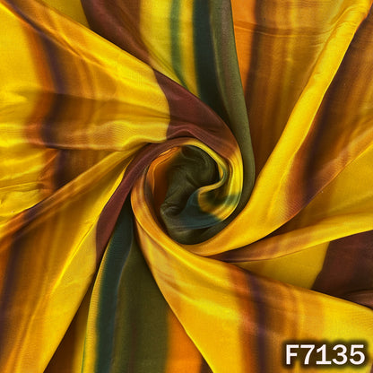 Multicolor Stripes Crepe Fabric - F7135