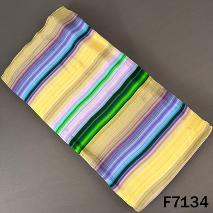 Multicolor Stripes Crepe Fabric - F7134
