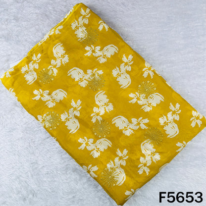 Digital Print Thread Sequins Work Chinnon Chiffon Fabric - F5653