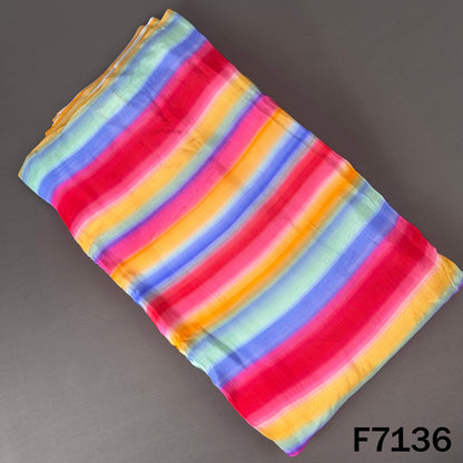 Multicolor Stripes Crepe Fabric - F7136