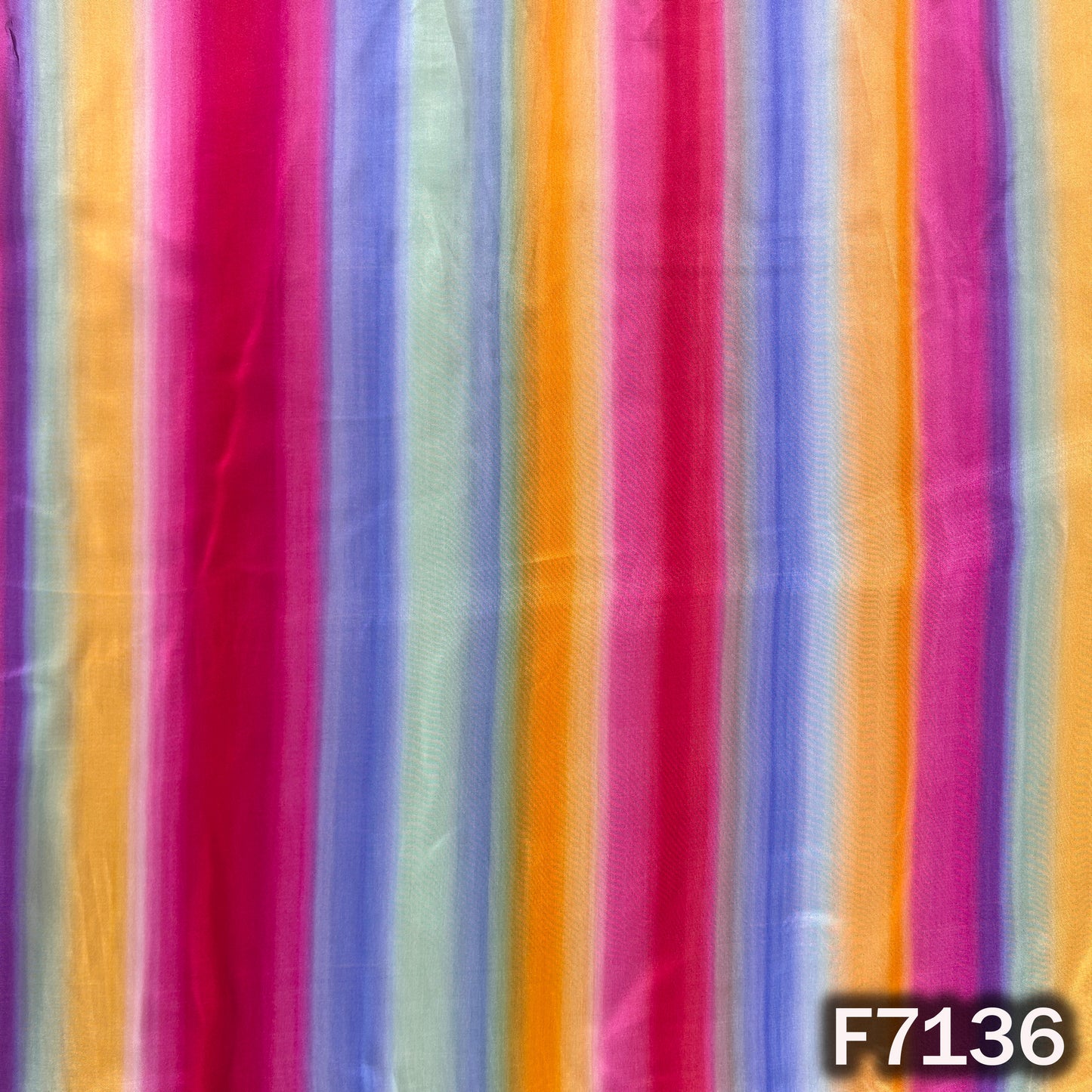 Multicolor Stripes Crepe Fabric - F7136