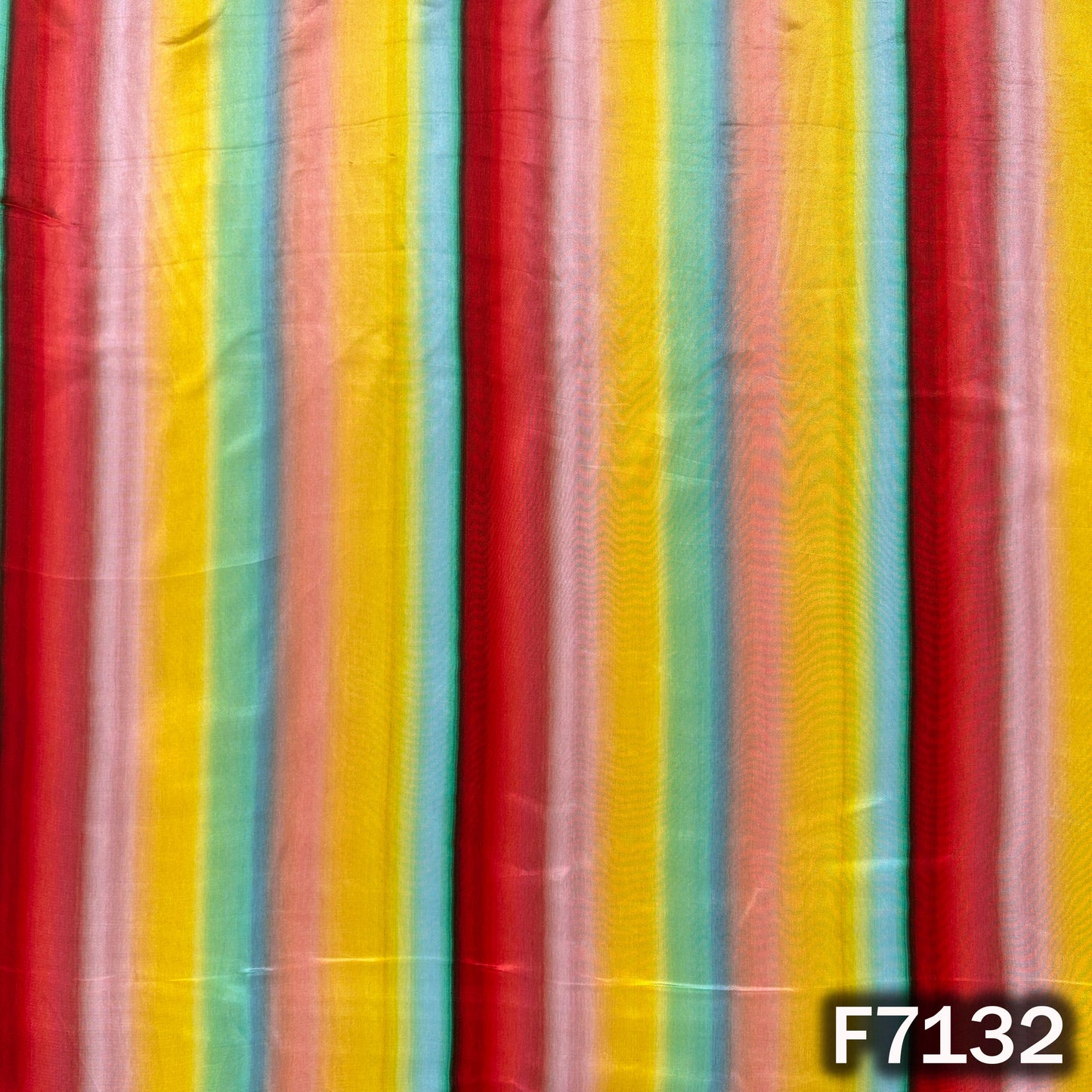 Multicolor Stripes Crepe Fabric - F7132