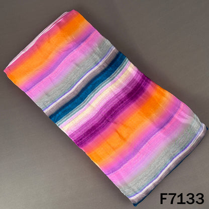 Multicolor Stripes Crepe Fabric - F7133