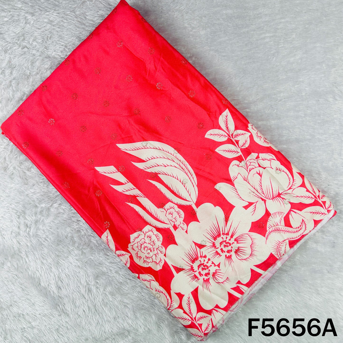Digital Print Thread Sequins Work Crepe Fabric - F5656