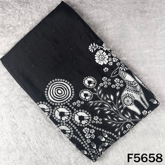 Digital Print Thread Sequins Work Crepe Fabric - F5658