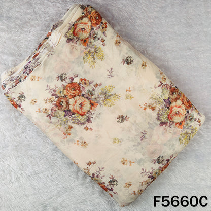 Digital Print Cut Dana Pearl Work Chinnon Chiffon Fabric - F5660