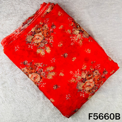 Digital Print Cut Dana Pearl Work Chinnon Chiffon Fabric - F5660
