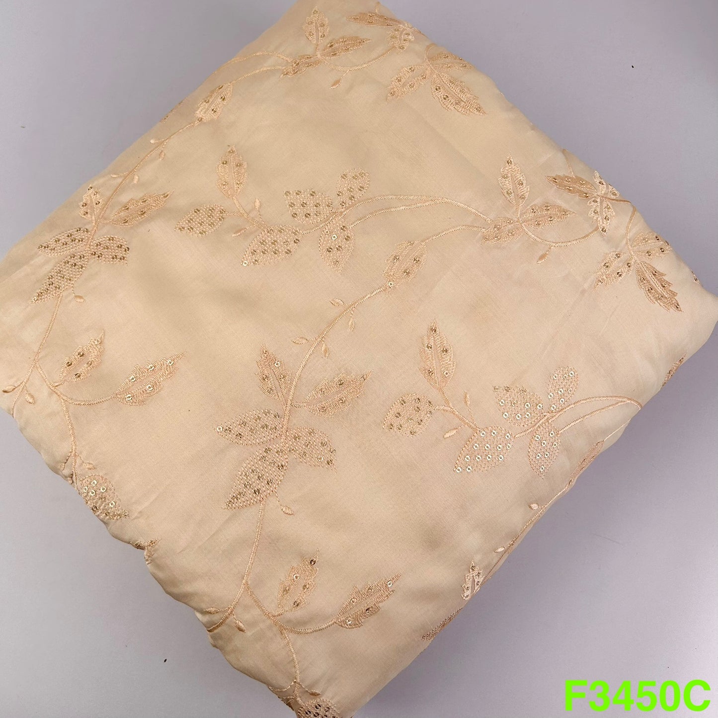 Thread Sequins Embroidered Modal Silk Fabric-F3450
