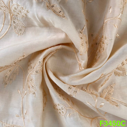 Thread Sequins Embroidered Modal Silk Fabric-F3450