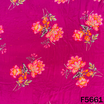 Digital Print Cut Dana Sequins Pearl Work Crepe Fabric - F5661