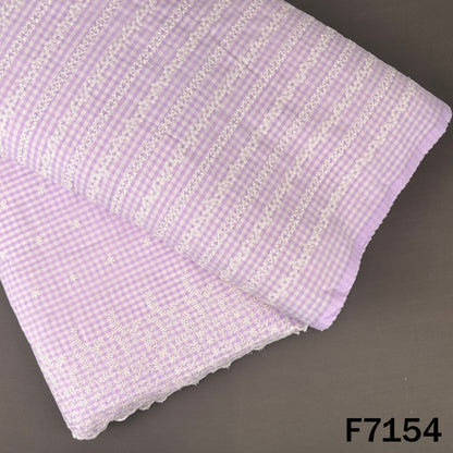 Check Thread Embroidered Cambric Cotton Fabric - F7154