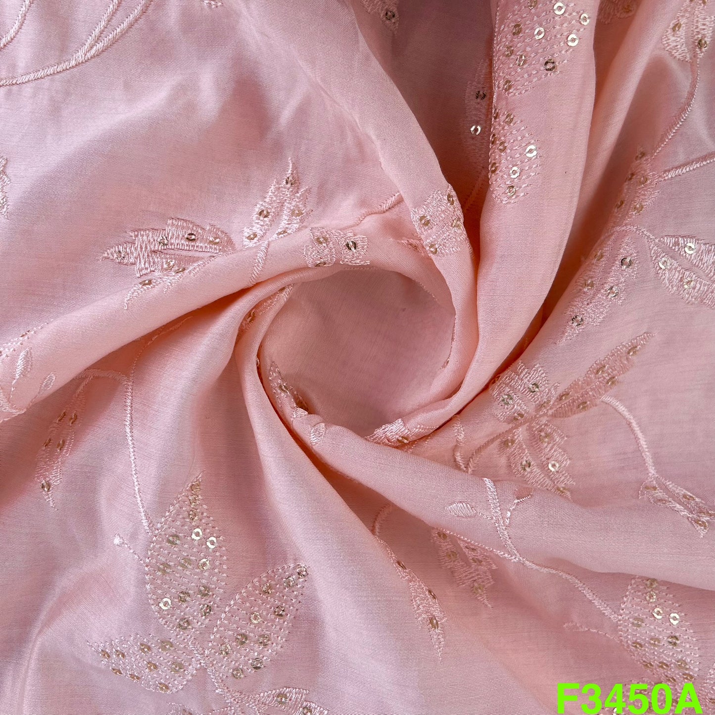 Thread Sequins Embroidered Modal Silk Fabric-F3450