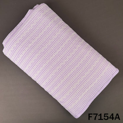 Check Thread Embroidered Cambric Cotton Fabric - F7154