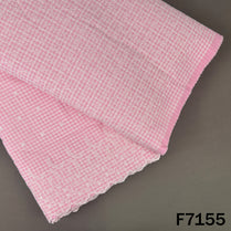 Check Thread Embroidered Cambric Cotton Fabric - F7155