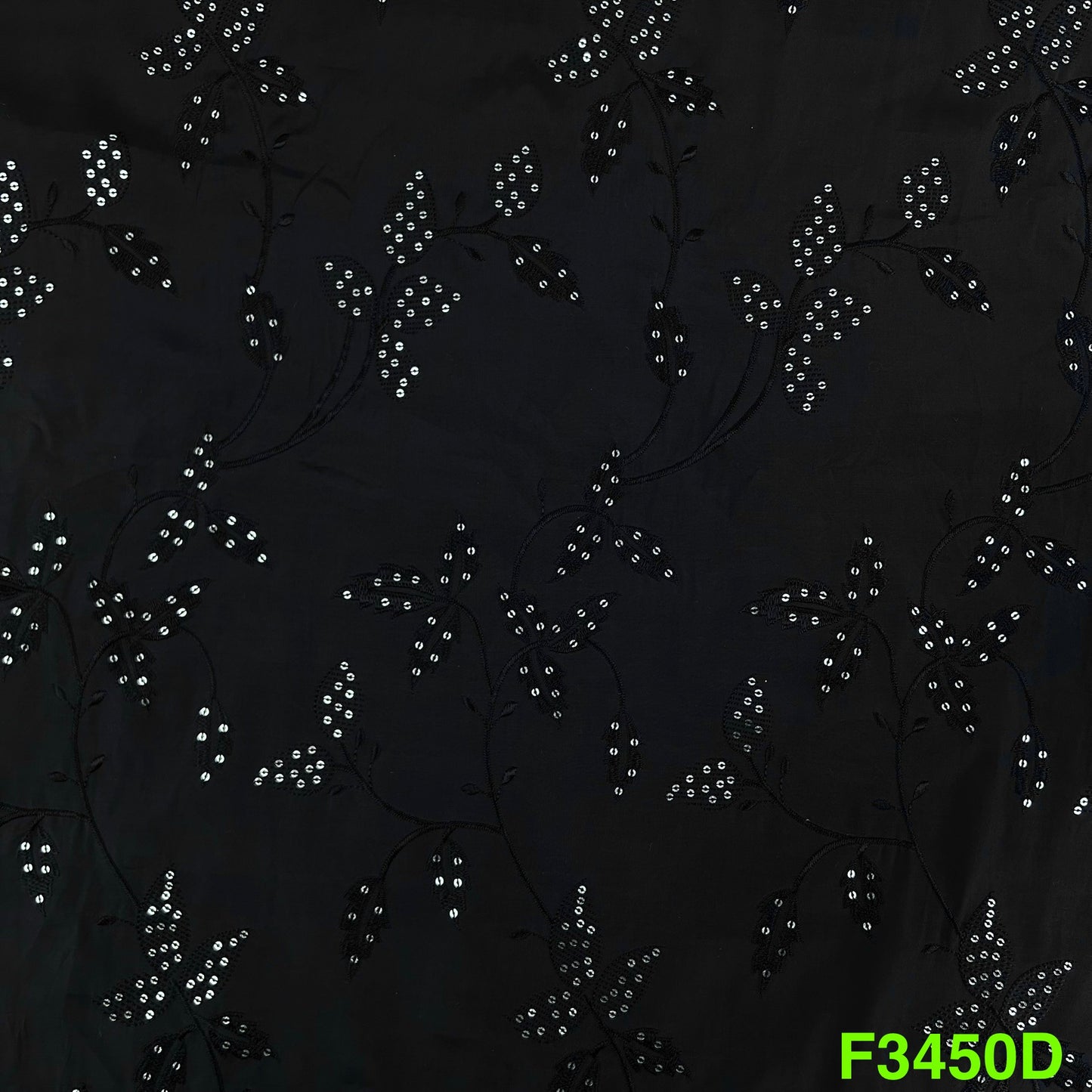 Thread Sequins Embroidered Modal Silk Fabric-F3450