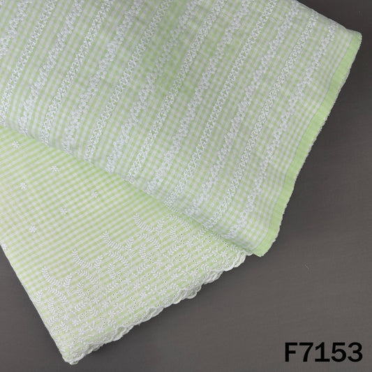 Check Thread Embroidered Cambric Cotton Fabric - F7153
