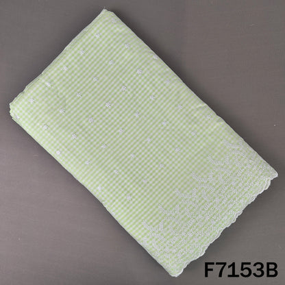 Check Thread Embroidered Cambric Cotton Fabric - F7153