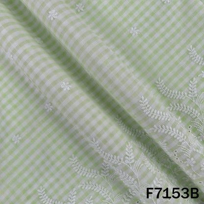 Check Thread Embroidered Cambric Cotton Fabric - F7153