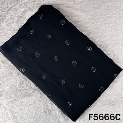 Thread Sequins Work Organza Fabric - F5666
