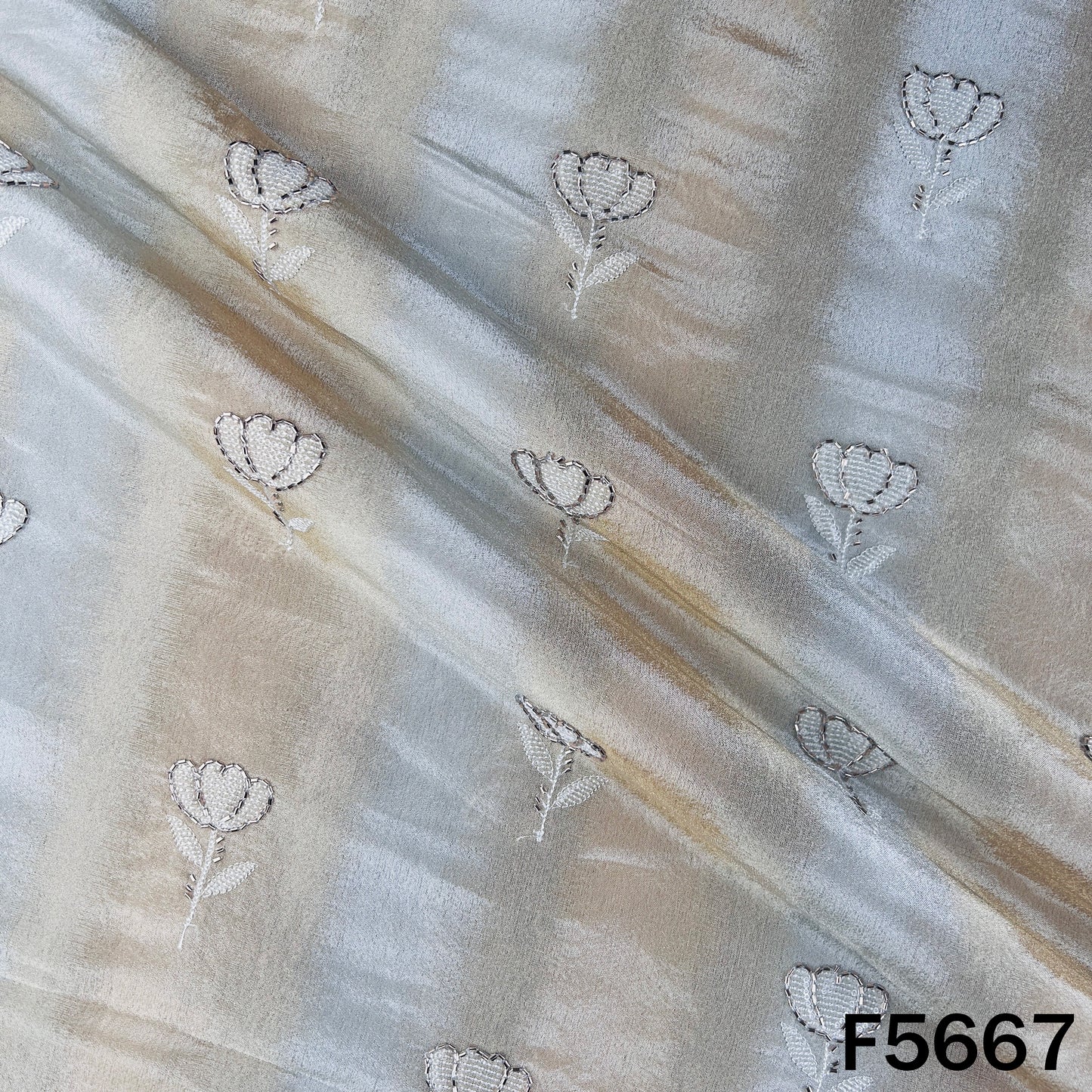Cut Dana Thread Work Shimmer Tissue Fabric - F5667