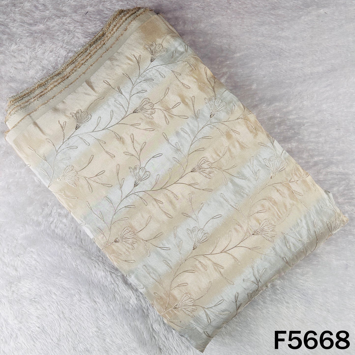 Thread Zari Embroidered Shimmer Tissue Fabric - F5668