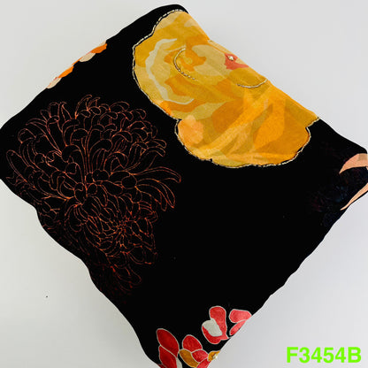 Positional Print Cut Dana Work Organza Fabric-F3454