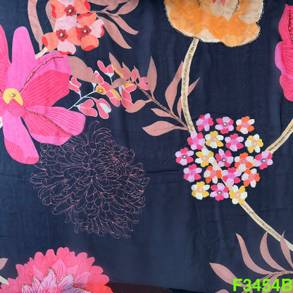 Positional Print Cut Dana Work Organza Fabric-F3454