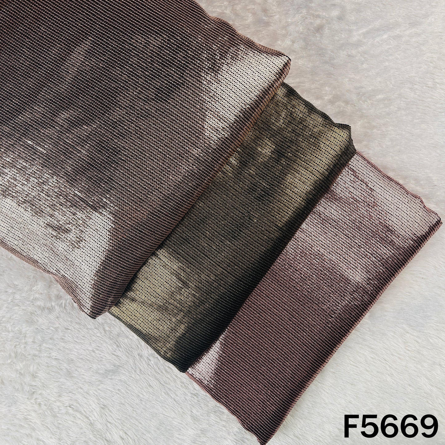 Thread Sequins Work Georgette Fabric - F5669