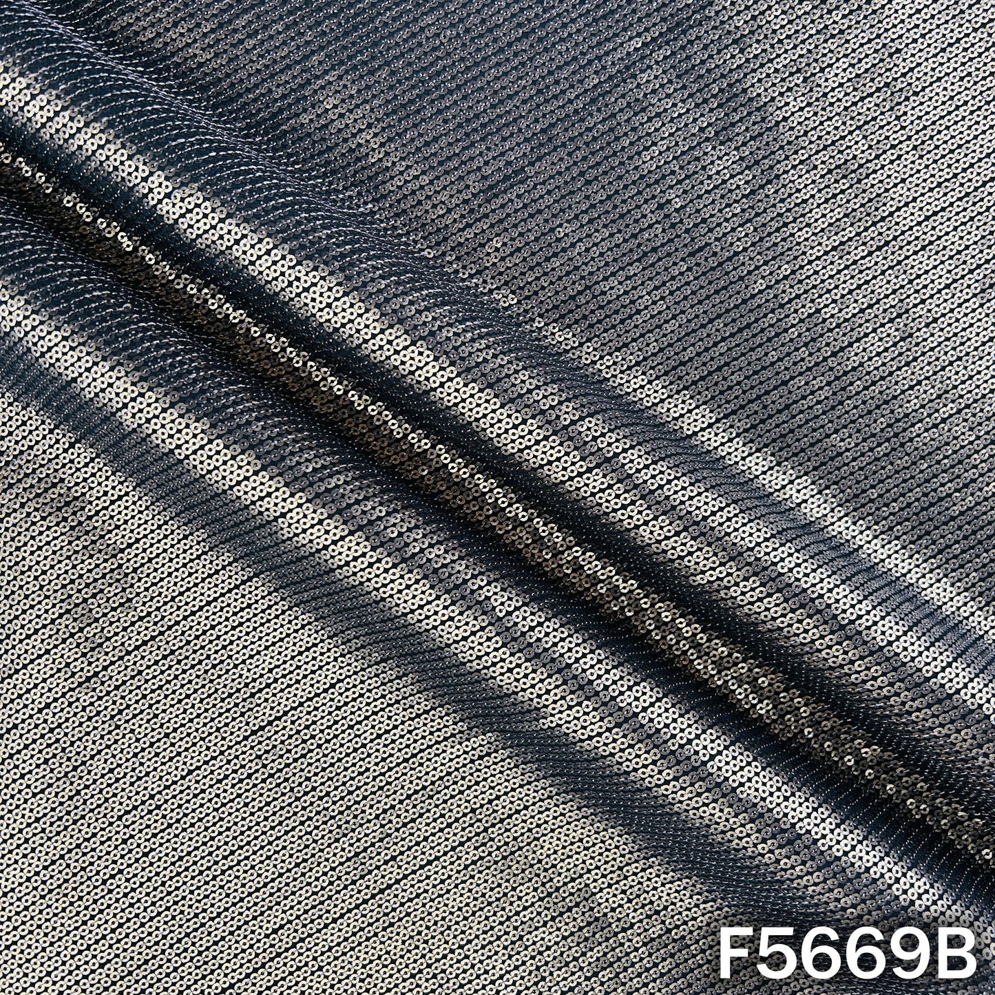 Thread Sequins Work Georgette Fabric - F5669