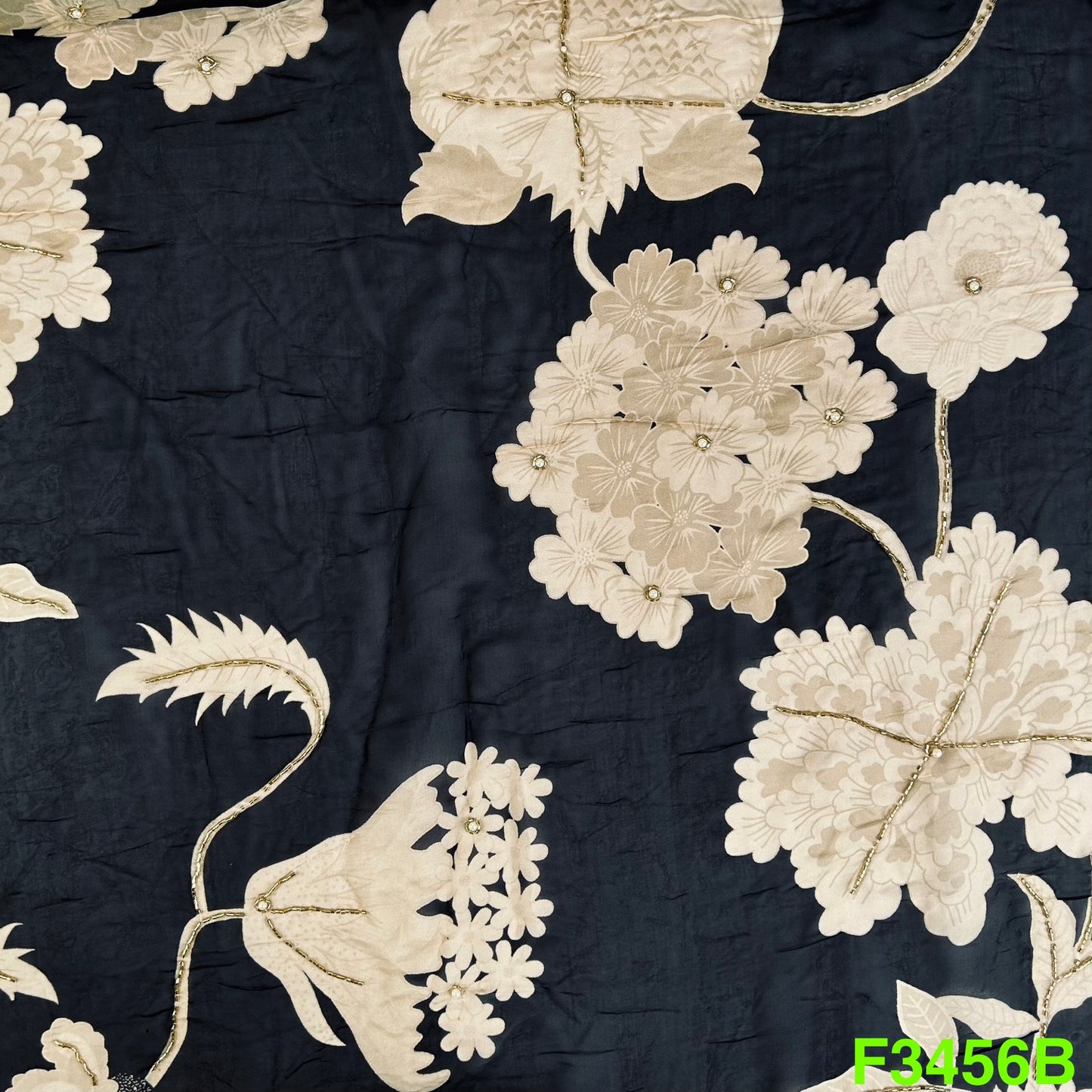 Positional Print Cut Dana Work Organza Fabric-F3456