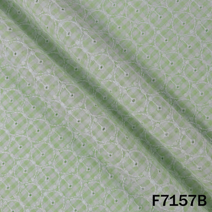 Check Thread Embroidered Cambric Cotton Fabric - F7157