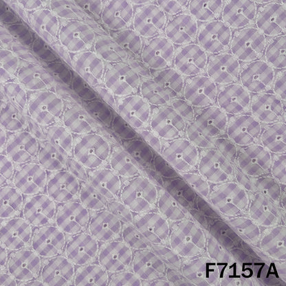 Check Thread Embroidered Cambric Cotton Fabric - F7157