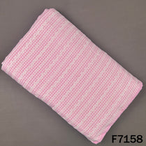 Check Thread Embroidered Cambric Cotton Fabric - F7158