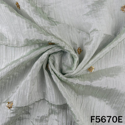 Cut Dana Zari Sequins Work Crush Shimmer Tissue Fabric - F5670