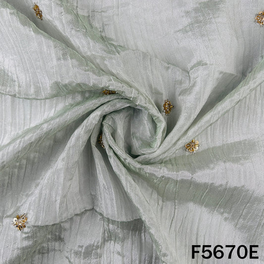 Cut Dana Zari Sequins Work Crush Shimmer Tissue Fabric - F5670