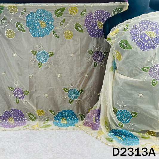 Cut Dana Zari Sequins Work Organza Dupatta - D2313