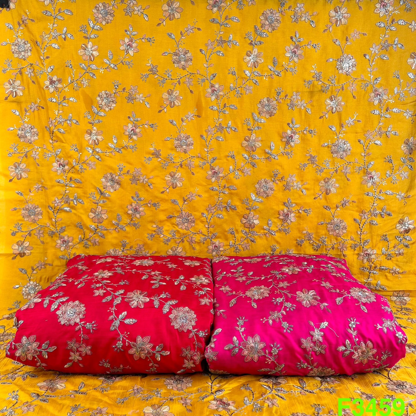 Thread Sequins Embroidered Modal Silk Fabric F3459