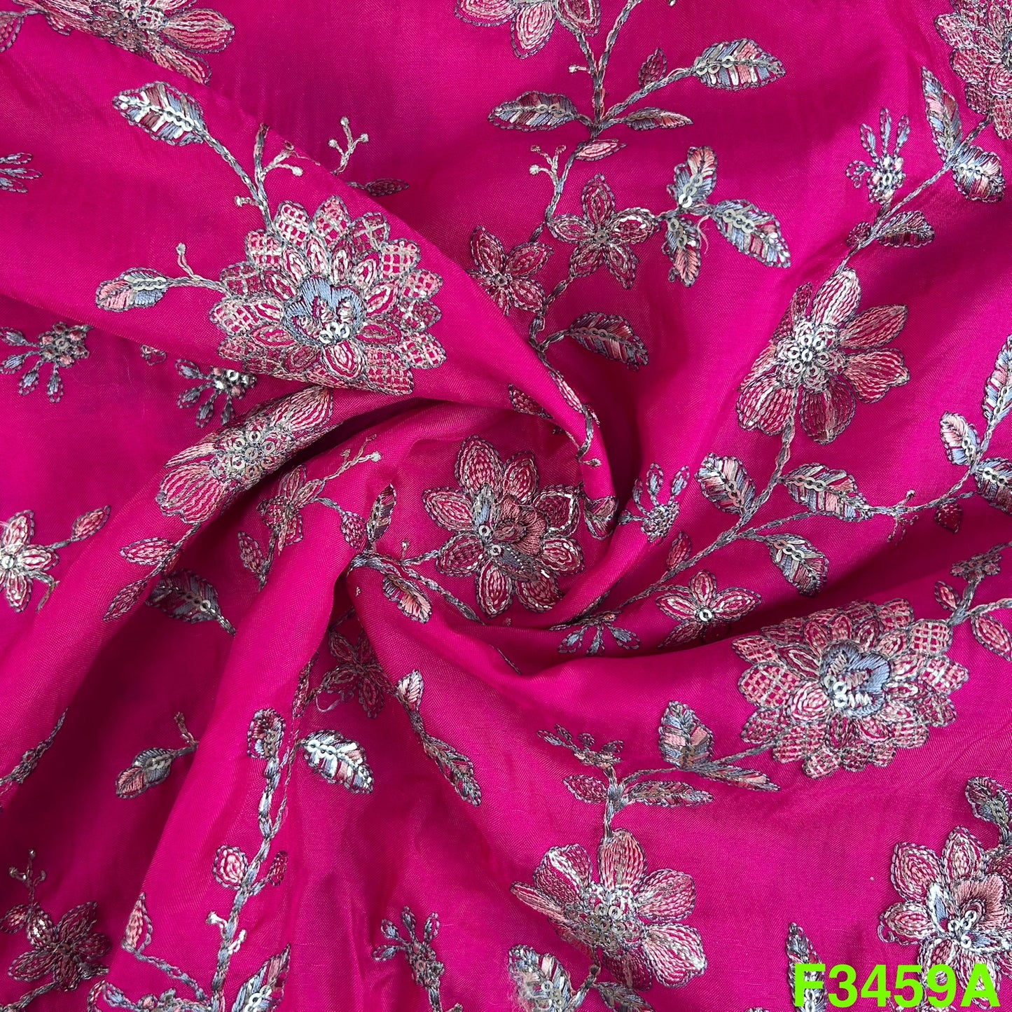 Thread Sequins Embroidered Modal Silk Fabric F3459