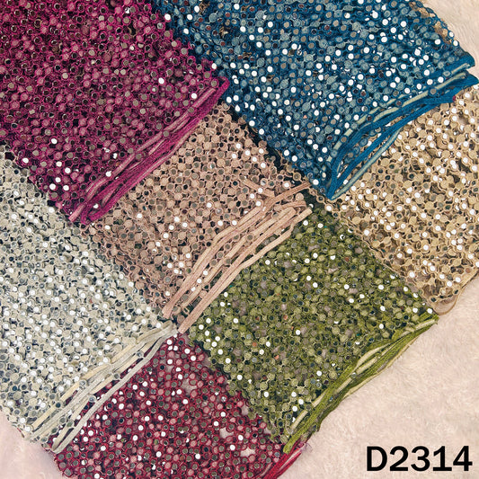 Cut Work Lace Mirror Work Dupatta - D2314