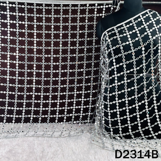 Cut Work Lace Mirror Work Dupatta - D2314