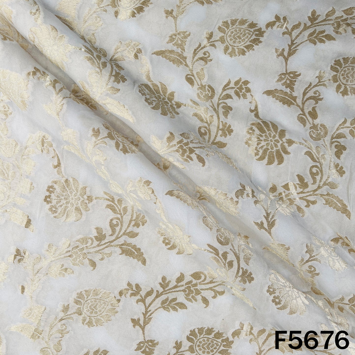 Dyeable Zari Work Georgette Fabric - F5676