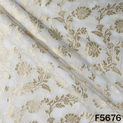 Dyeable Zari Work Georgette Fabric - F5676