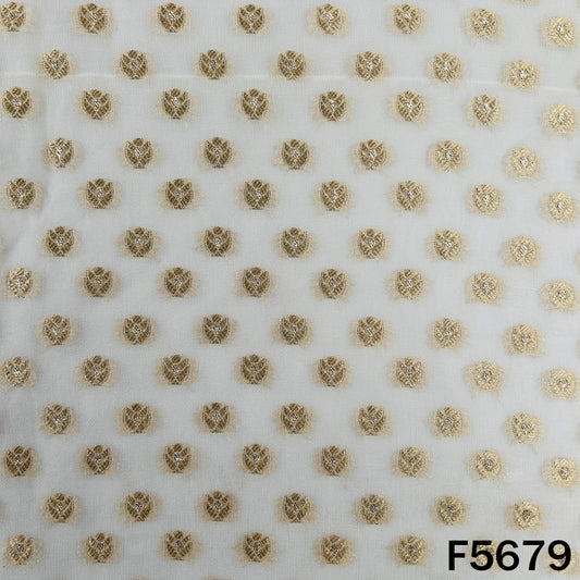 Dyeable Zari Work Georgette Fabric - F5679