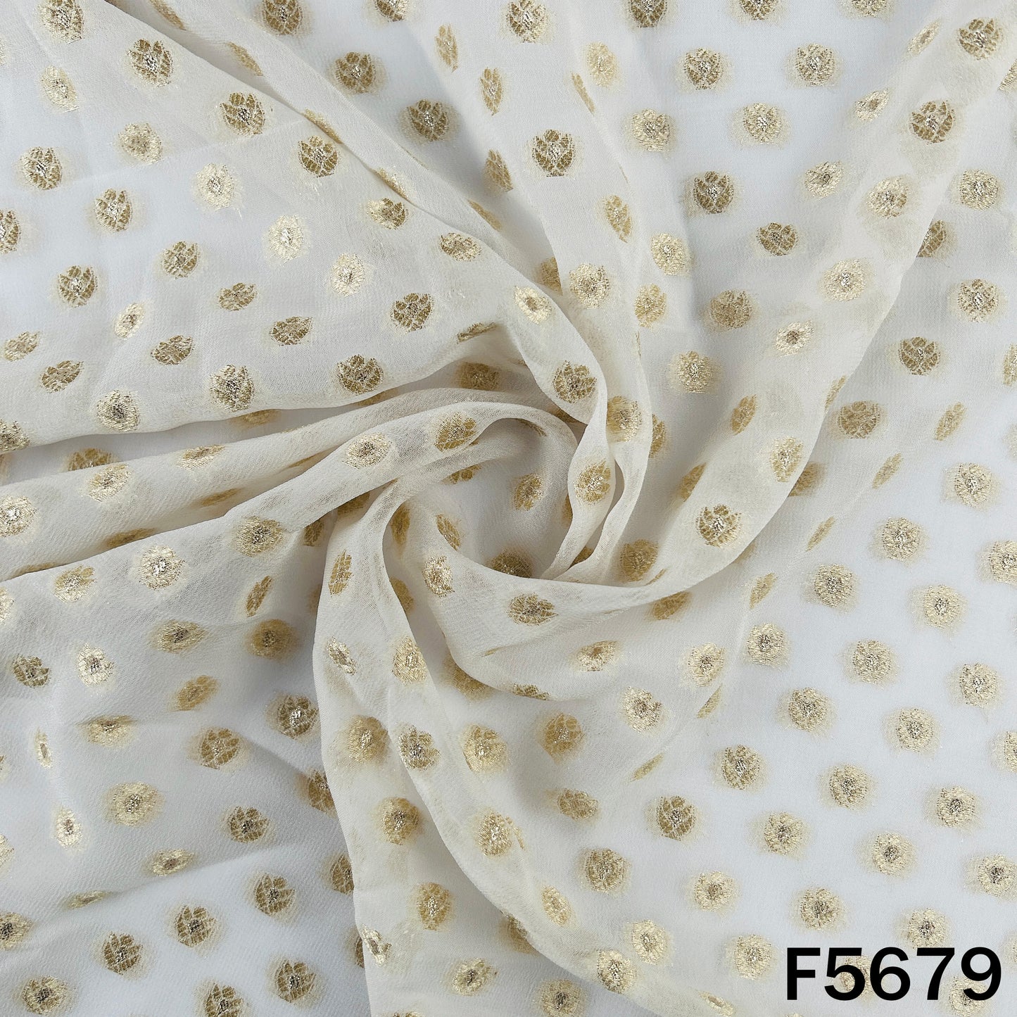 Dyeable Zari Work Georgette Fabric - F5679