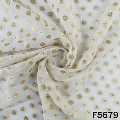 Dyeable Zari Work Georgette Fabric - F5679