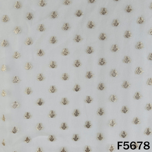Dyeable Zari Work Georgette Fabric - F5678
