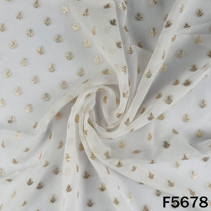 Dyeable Zari Work Georgette Fabric - F5678