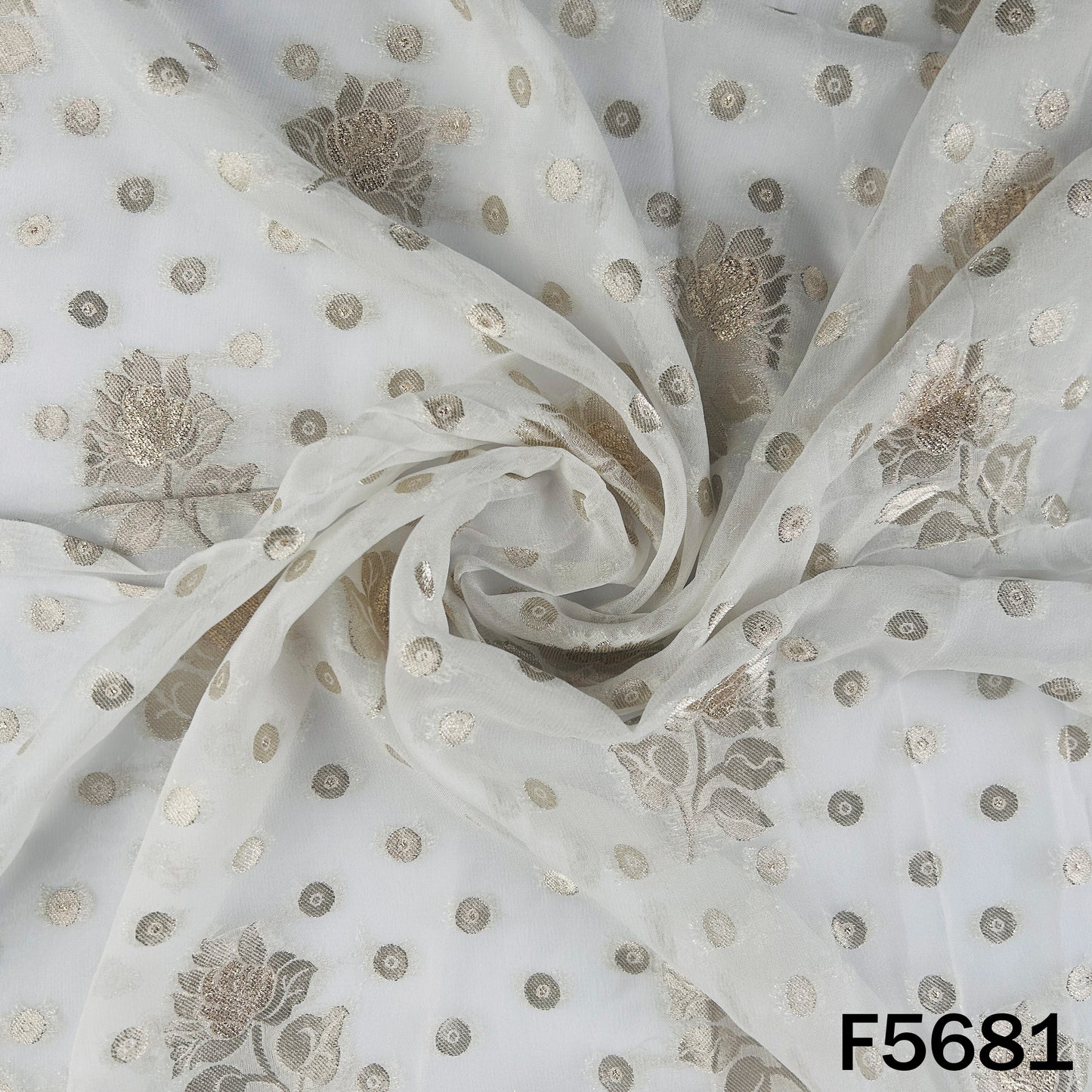 Dyeable Zari Work Georgette Fabric - F5681