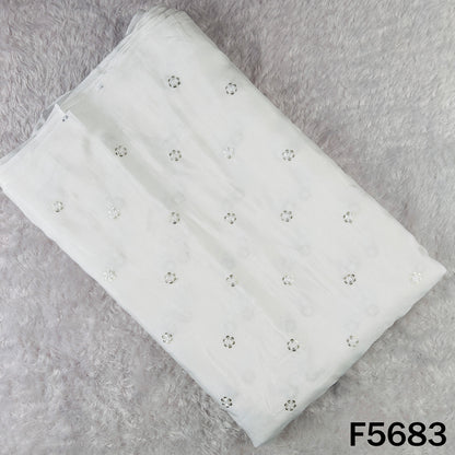 Dyeable Thread Sequins Work Chinnon Chiffon Fabric - F5683